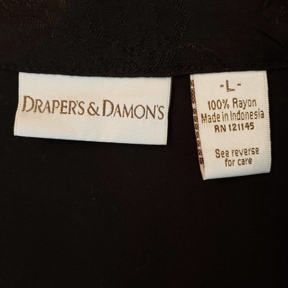 Drapers & Damons Womens Large Classy Black Orange Rayon Blazer Jacket Used - Picture 9 of 12